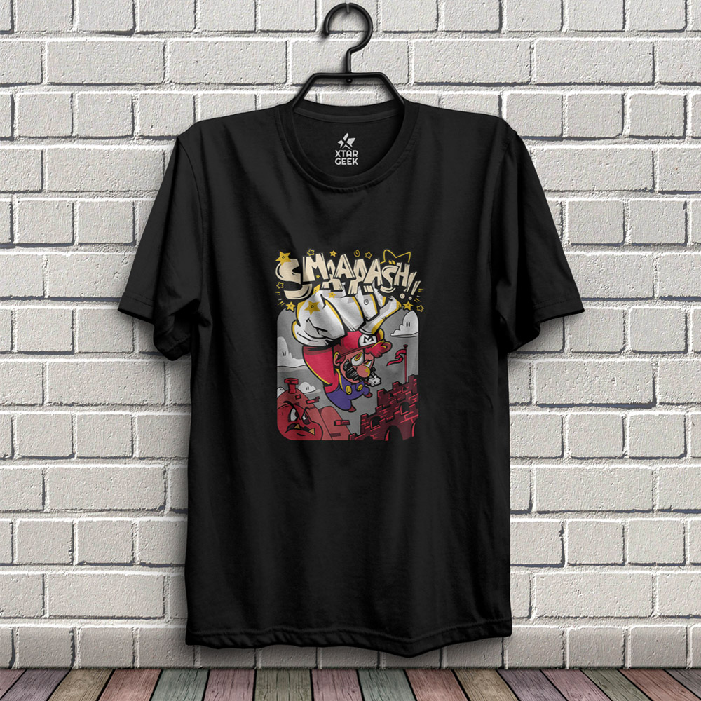 CamisetaMarioSmash_Negro Camiseta Mario Smash