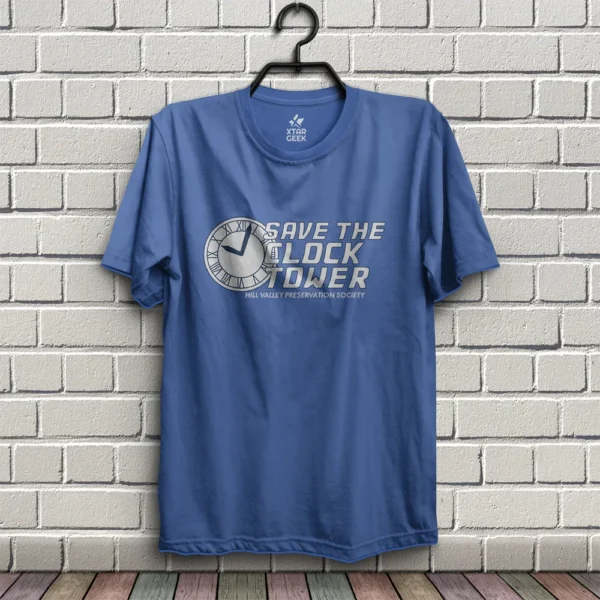 Camiseta Salve la Torre del Reloj_AzulIntenso Camiseta Salve A la Torre del Reloj | Volver Al Futuro