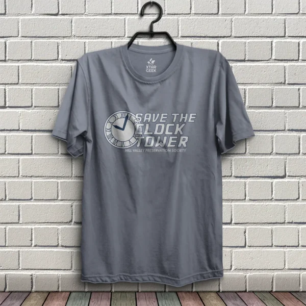 Camiseta Salve la Torre del Reloj_GrisClaro Camiseta Salve A la Torre del Reloj | Volver Al Futuro
