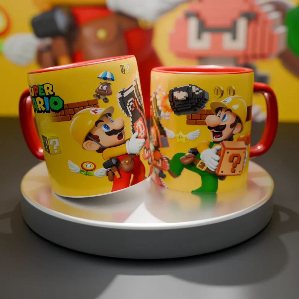 Mug Super Mario Maker | Mario y Luigi